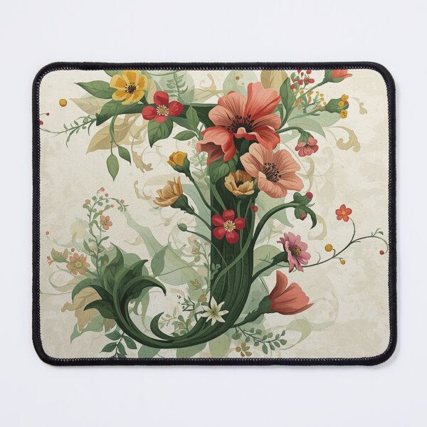 Item preview, Printable Vintage Floral Letter J – Digital Botanical Wall Art designed and sold by DvRose-.