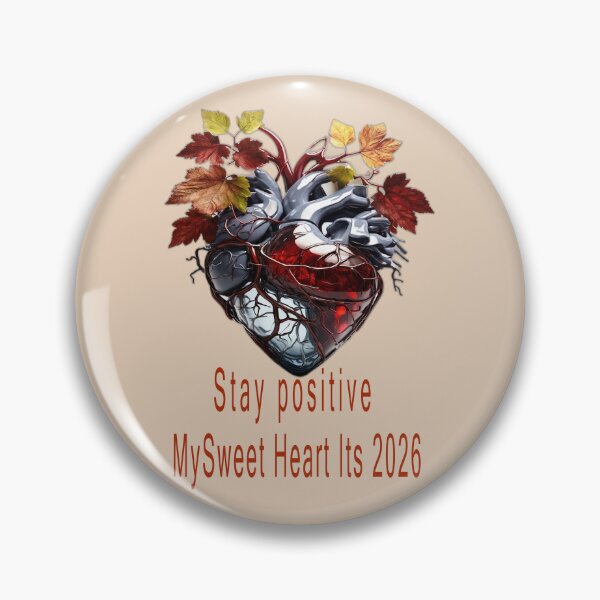 Item preview, Stay Positive 2026 – Anatomical Heart Art with Autumn Leaves | Motivational Positivity Design designed and sold by MyDesigneStore.