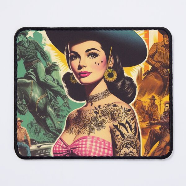 Item preview, Vintage Hot Tattooed Cowgirl designed and sold by PulpVintage.