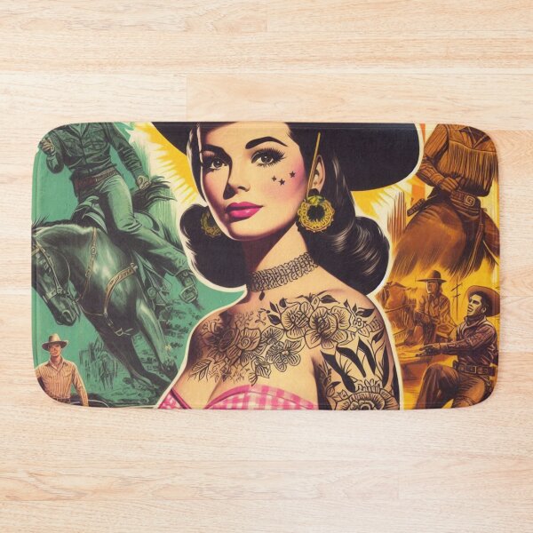 Item preview, Vintage Hot Tattooed Cowgirl designed and sold by PulpVintage.