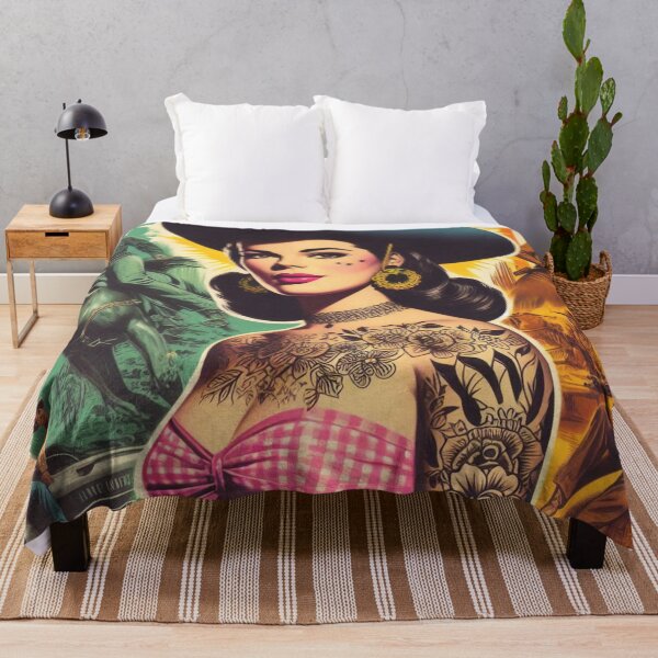 Item preview, Vintage Hot Tattooed Cowgirl designed and sold by PulpVintage.