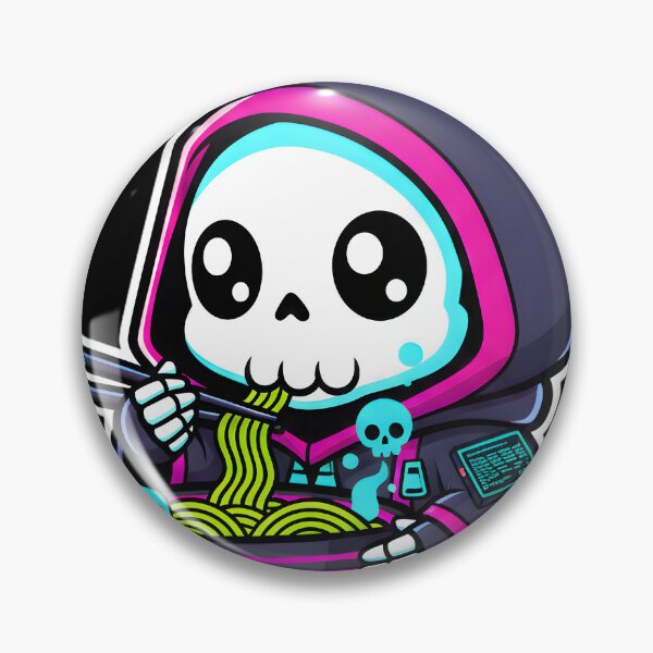 Item preview, Sarcastic Chibi Reaper - Cyberpunk Ramen Break & Dark Humor Art designed and sold by Ryanix.