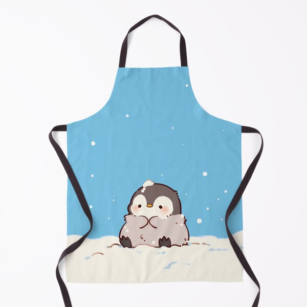 Item preview, Kawaii Fluffy Baby Penguin Sitting in Winter Snow Under Blue Sky designed and sold by AshiraCreations.
