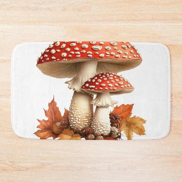 Item preview, Fly Agaric Mushrooms – Autumn Forest Botanical Art designed and sold by ys96.