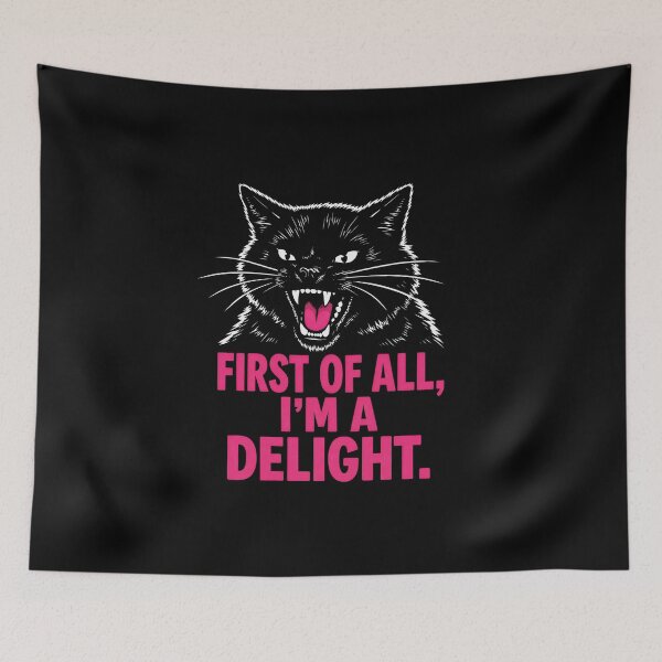 Item preview, Funny First of All I'm a Delight Black cat designed and sold by gear-posters.