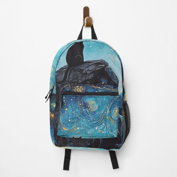 Item preview, Starry Night Cat – Cosmic Sentinel on the Cliff designed and sold by WhimsyWink.