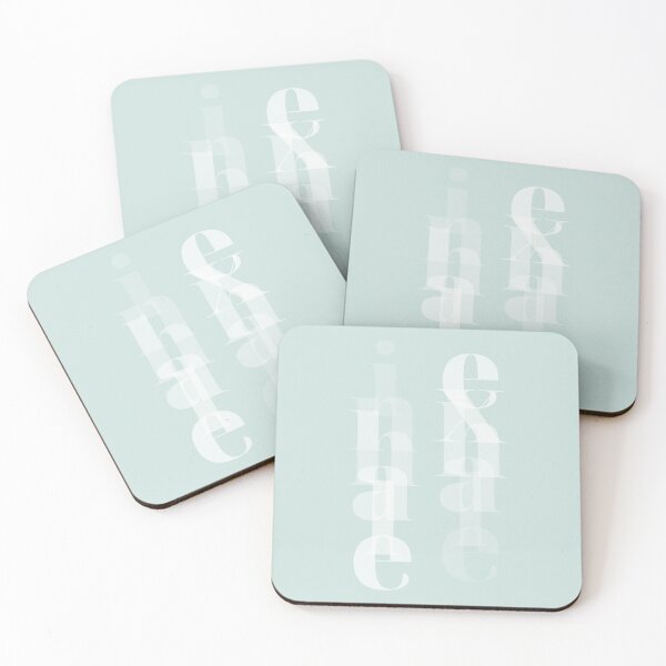 Item preview, Inhale Exhale - Minimalist Zen Typography Poster - Sea Glass Green designed and sold by Lucia Fontes.