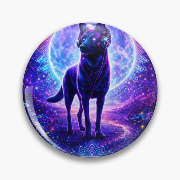Item preview, Malinois Trance – Psychedelic Electronic Dog designed and sold by Beats & Barks.