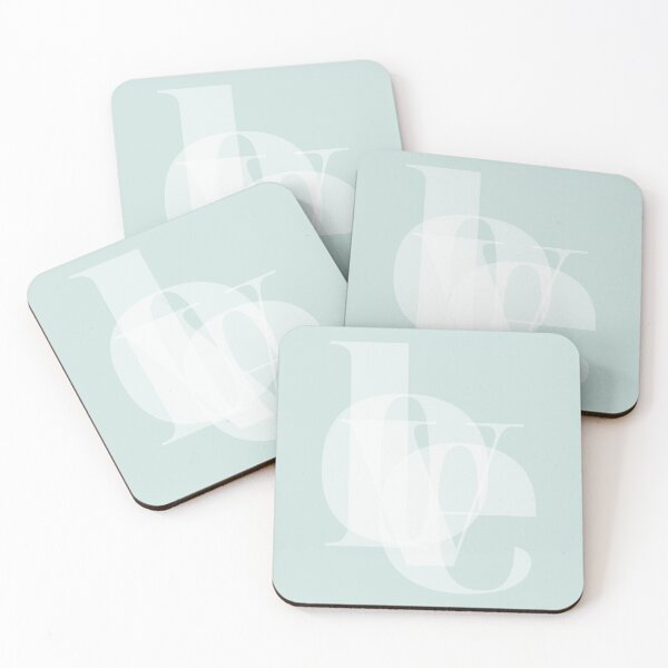 Item preview, Love - Minimalist Zen Typography Poster - Sea Glass Green designed and sold by Lucia Fontes.