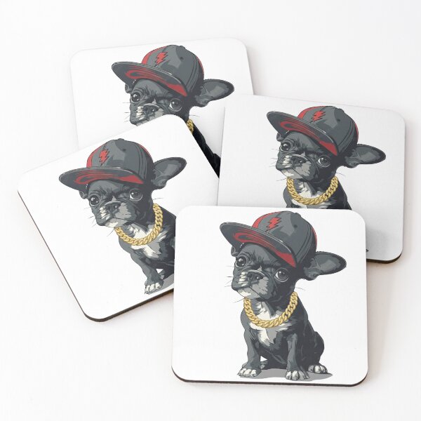 Item preview, Cool French Bulldog Puppy in Snapback Hat and Gold Chain – Urban Streetwear Vector Illustration designed and sold by VersaGraphix.