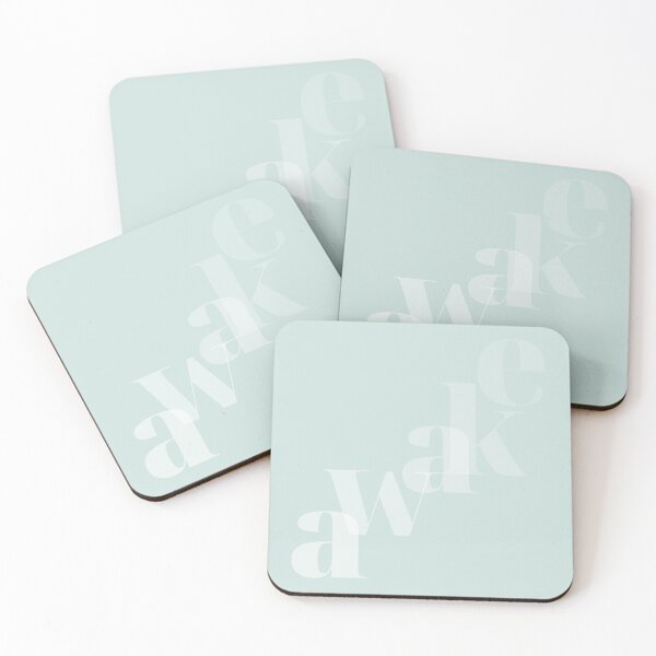 Item preview, Awake - Minimalist Zen Typography Poster - Sea Glass Green designed and sold by Lucia Fontes.