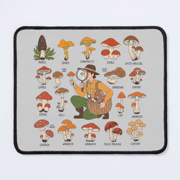 Item preview, Vintage Mushroom Identification Chart Mycology Foraging designed and sold by SholoStudio.