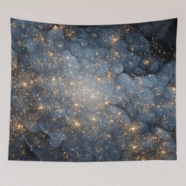 Item preview, Cosmic Nebula Glow – Gold Lights on Deep Blue Texture designed and sold by EK-World.