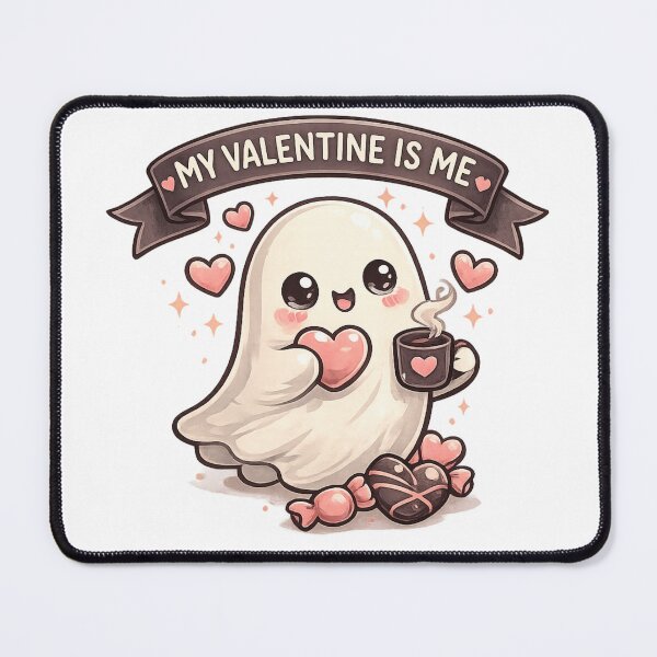 Item preview, My Valentine Is Me – Cute Ghost Anti-Valentine designed and sold by Little Bee.