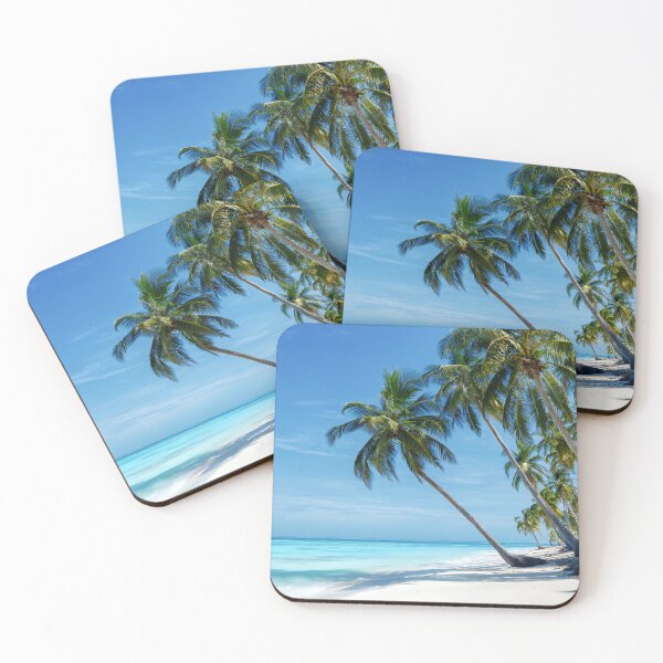 Item preview, Tropical Paradise Beach – Leaning Palms & Turquoise Sea designed and sold by EK-World.