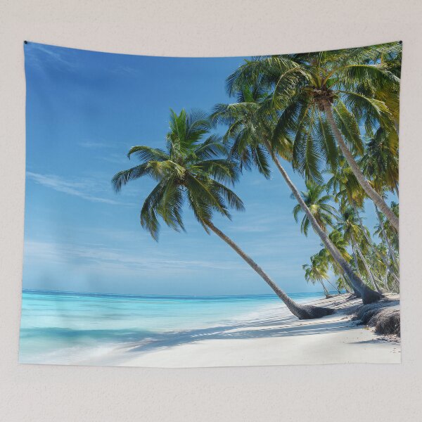 Item preview, Tropical Paradise Beach – Leaning Palms & Turquoise Sea designed and sold by EK-World.