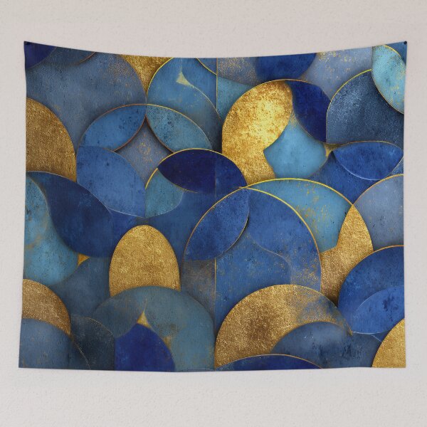 Item preview, Luxury Gold & Teal Scallop Abstract – Textured Elegance designed and sold by EK-World.