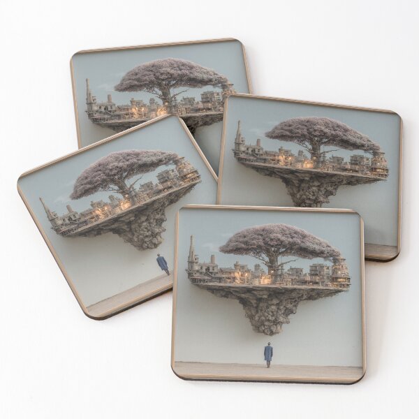 Item preview, Floating Ruined City Tree – Surreal Solitary Gaze designed and sold by EK-World.