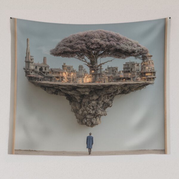 Item preview, Floating Ruined City Tree – Surreal Solitary Gaze designed and sold by EK-World.