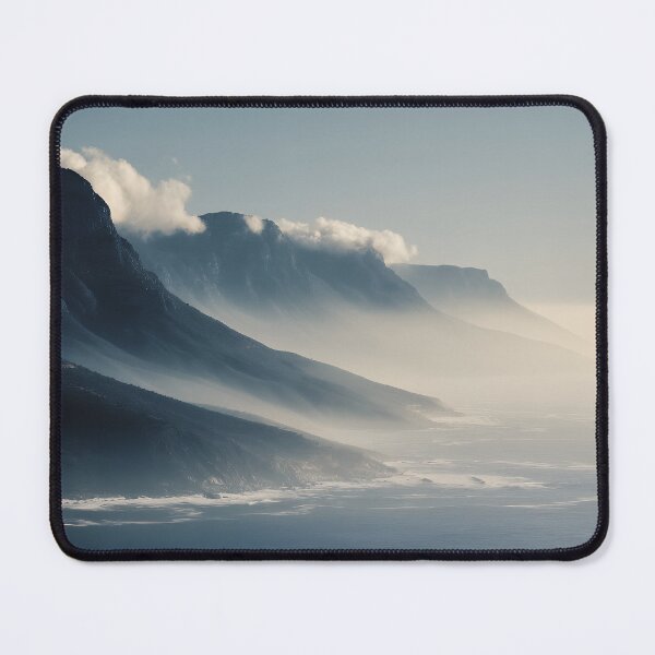 Item preview, Misty Coastal Mountains – Serene Blue Ocean Horizon designed and sold by EK-World.