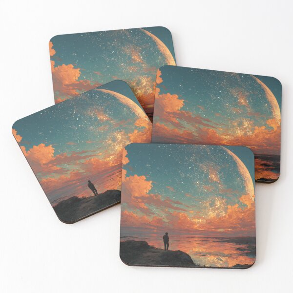 Item preview, Giant Moon Silhouette – Dreamy Ocean Wanderer at Dusk designed and sold by EK-World.