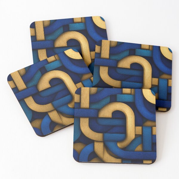 Item preview, Luxury Woven Gold & Teal Abstract – Transformative Pattern designed and sold by EK-World.