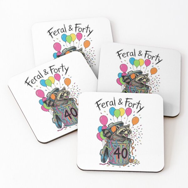 Item preview, Feral and Forty Social Club - Funny Chaotic Raccoon 40th Birthday designed and sold by Chejen Charity.