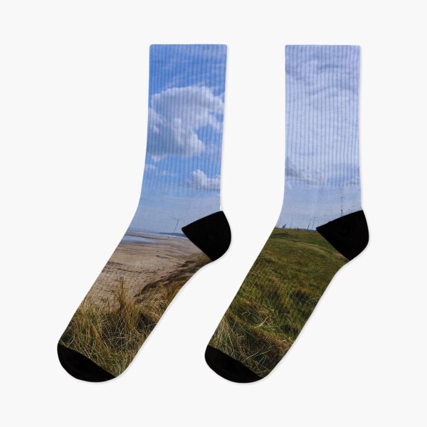 Item preview, Cambois Beach and Dunes under a blue sky designed and sold by Violaman.