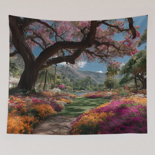 Item preview, Vibrant Pink Blossom Tree Garden – Colorful Paradise View designed and sold by EK-World.