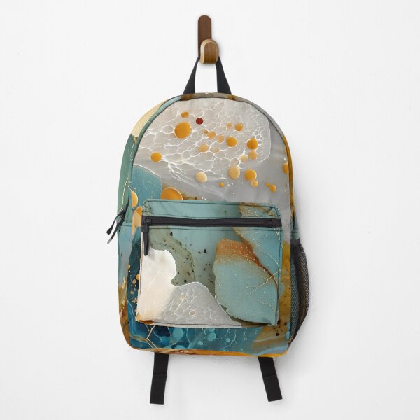 Item preview, Ethereal Teal Gold Fluid Petals – Luxe Abstract Bloom designed and sold by EK-World.