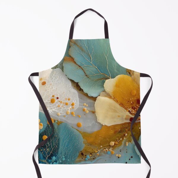Item preview, Ethereal Teal Gold Fluid Petals – Luxe Abstract Bloom designed and sold by EK-World.