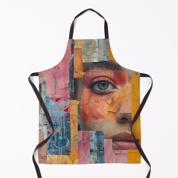 Item preview, Cracked Surreal Portrait – Fragmented Face in Orange Glow designed and sold by EK-World.