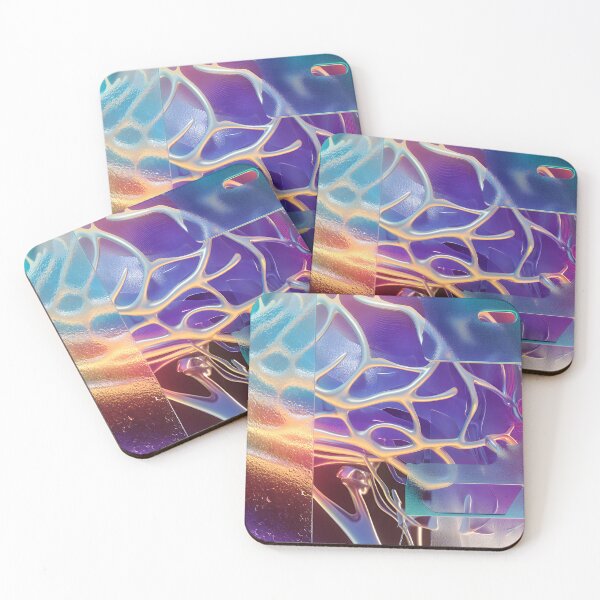 Item preview, Iridescent Cyber Veins – Neon Organic Metallic Abstract designed and sold by EK-World.