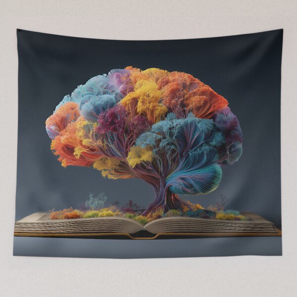 Item preview, Surreal Rainbow Tree of Life from Open Book – Vibrant Fantasy designed and sold by EK-World.