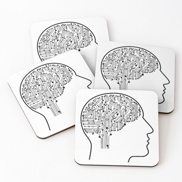 Item preview, Digital Brain Silhouette – Technology and Artificial Intelligence Art designed and sold by Jascha Ata.
