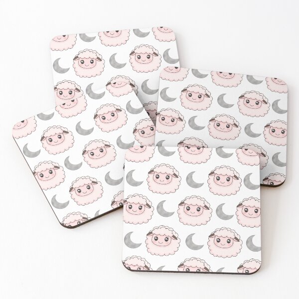 Item preview, Cute Sheep Pattern with Gray Moons | Adorable and Tender Design designed and sold by lunadesignsmoon.