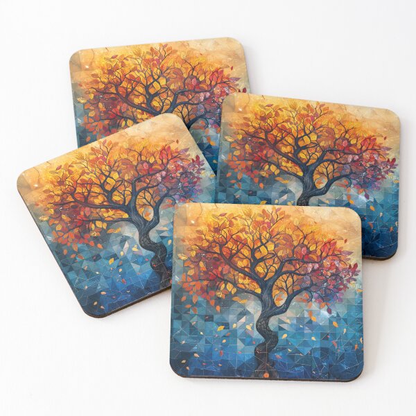 Item preview, Mosaic Tree of Life – Autumn Glow Geometric Abstract designed and sold by EK-World.