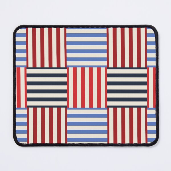Item preview, USA Patchwork Stripes on Beige Seamless Repeat designed and sold by Sharon Schwalbe.