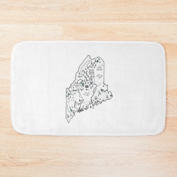 Item preview, Maine Illustrated Map – Hand-Drawn Rivers & Nature Adventure Sketch  designed and sold by Paper Drip.