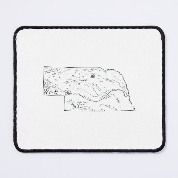 Item preview, Nebraska Illustrated Map – Hand-Drawn Rivers & Nature Adventure Sketch designed and sold by Paper Drip.