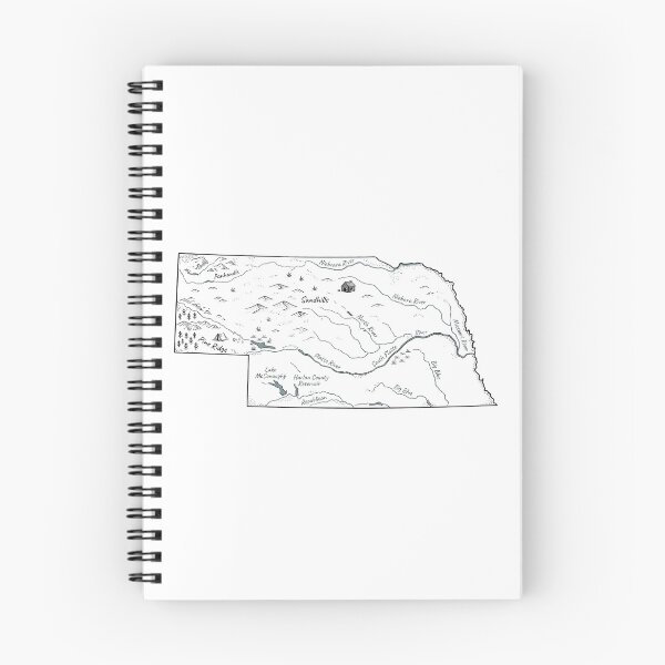 Item preview, Nebraska Illustrated Map – Hand-Drawn Rivers & Nature Adventure Sketch  designed and sold by Paper Drip.
