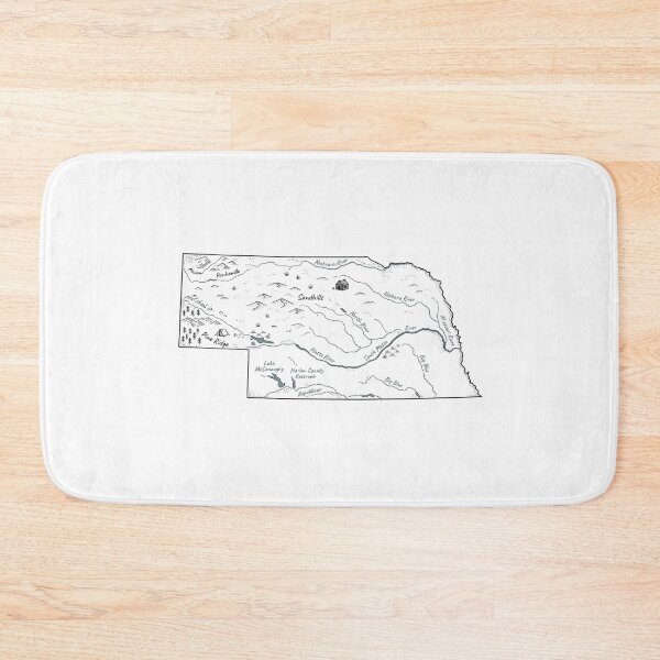 Item preview, Nebraska Illustrated Map – Hand-Drawn Rivers & Nature Adventure Sketch  designed and sold by Paper Drip.