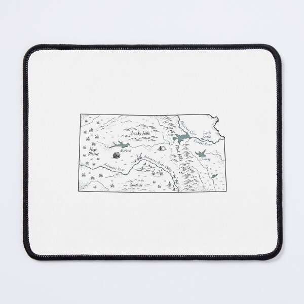 Item preview, Kansas Illustrated Map – Hand-Drawn Rivers & Nature Adventure Sketch designed and sold by Paper Drip.