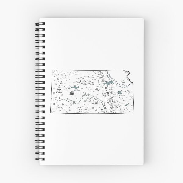 Item preview, Kansas Illustrated Map – Hand-Drawn Rivers & Nature Adventure Sketch  designed and sold by Paper Drip.