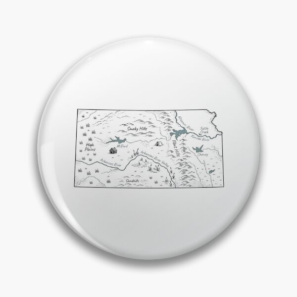 Item preview, Kansas Illustrated Map – Hand-Drawn Rivers & Nature Adventure Sketch  designed and sold by Paper Drip.