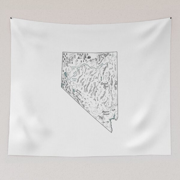Item preview, Nevada Illustrated Map – Hand-Drawn Rivers & Nature Adventure Sketch  designed and sold by Paper Drip.