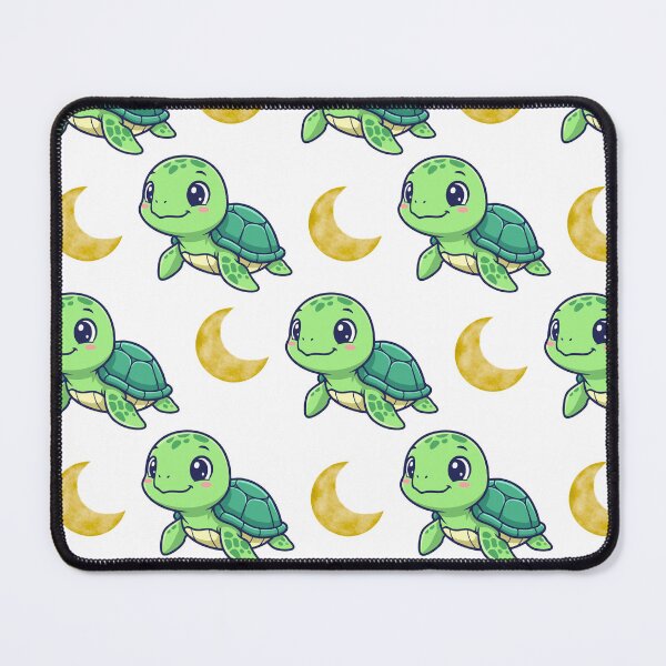Item preview, Cute Green Turtle Pattern with Yellow Moon | Adorable Design designed and sold by lunadesignsmoon.