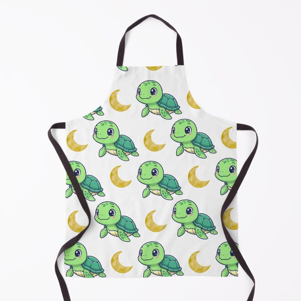 Item preview, Cute Green Turtle Pattern with Yellow Moon | Adorable Design designed and sold by lunadesignsmoon.