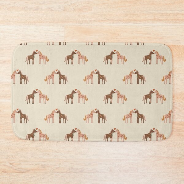 Item preview, Sweet Valentine Horses with Heart / Cute horse patter / Equestrian print/ Whimsical Love Pattern designed and sold by LucianaMcHugh.