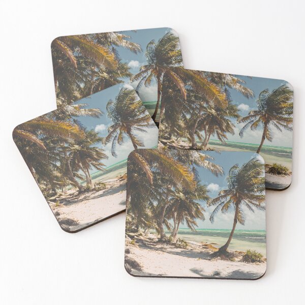 Item preview, Tropical Paradise Beach – Leaning Palms & Turquoise Waves designed and sold by EK-World.